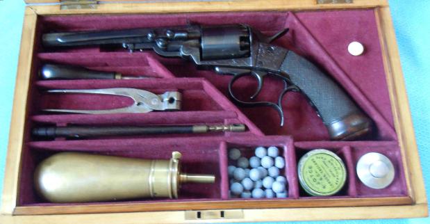 Unusual Brevette Webley Longspur 54 bore revolver.