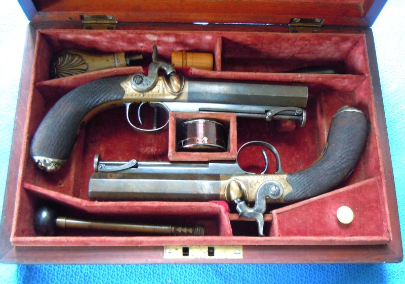 Pretty Pair of Manstopper Belt Pistols by William Hollis.